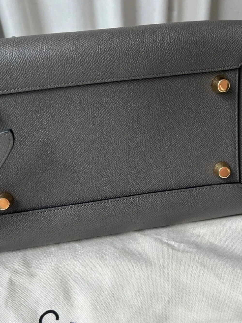 Phoebe Philo Era Celine Grained Calfskin Mini Belt Bag Gray